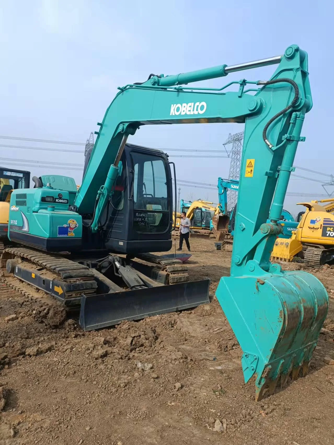 Оригинальный 7-тонный Подержанный мини-экскаватор Kobelco SK70 дешевый экскаватор