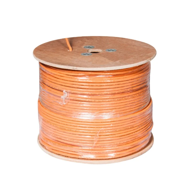 LSZH Fire Resistant Cat6 Network Cable FTP Gigabit Ethernet Orange 8 Cores 23AWG Oxygen Free Copper Lan Cable 23AWG
