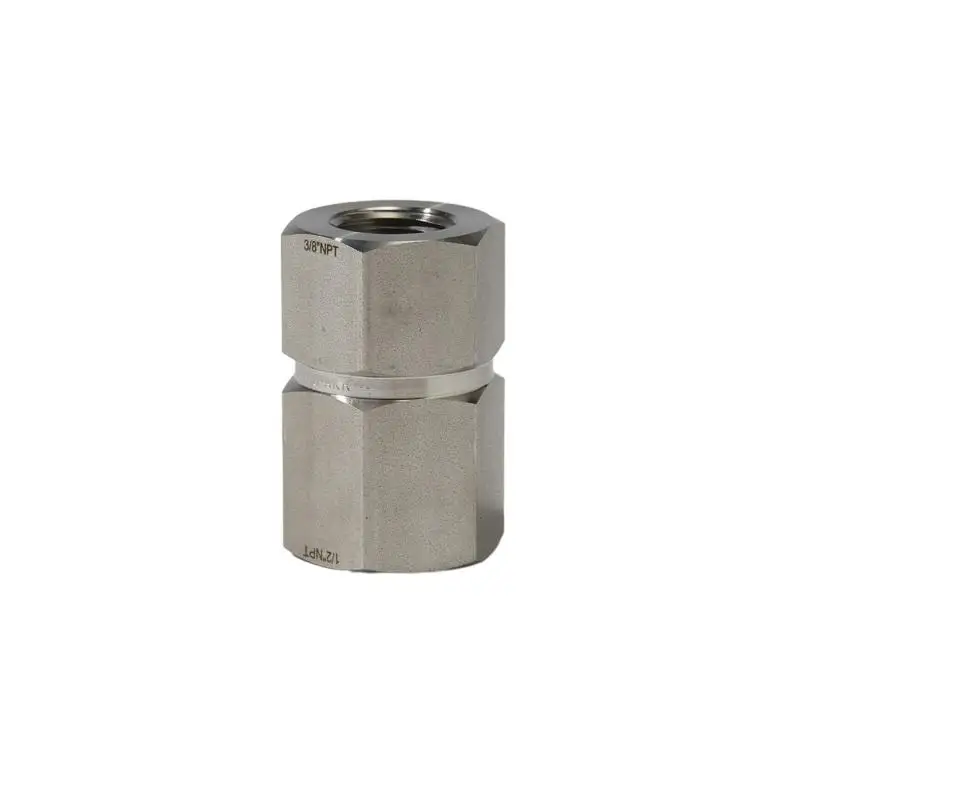 Stainless Steel Female Reducing union elbow 1/2 NPT Hex Coupling Hydraulic pipe  Fitting