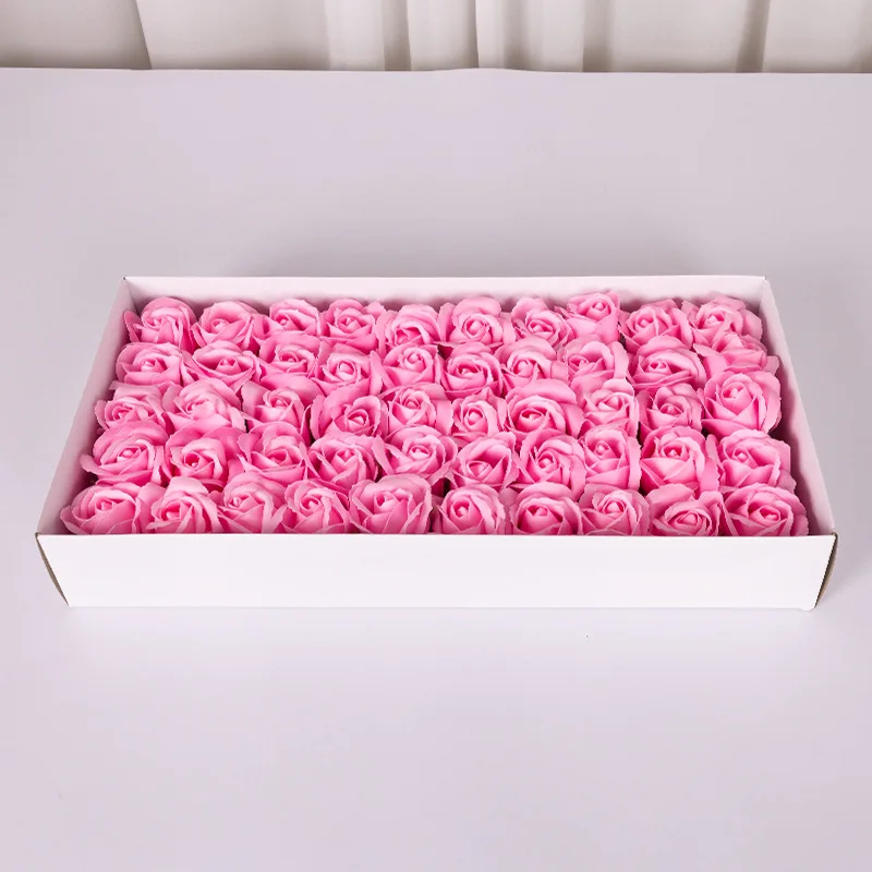 Factory direct sales three layer thickened rose soap flower simulation flower head DIY handmade florist material gift box