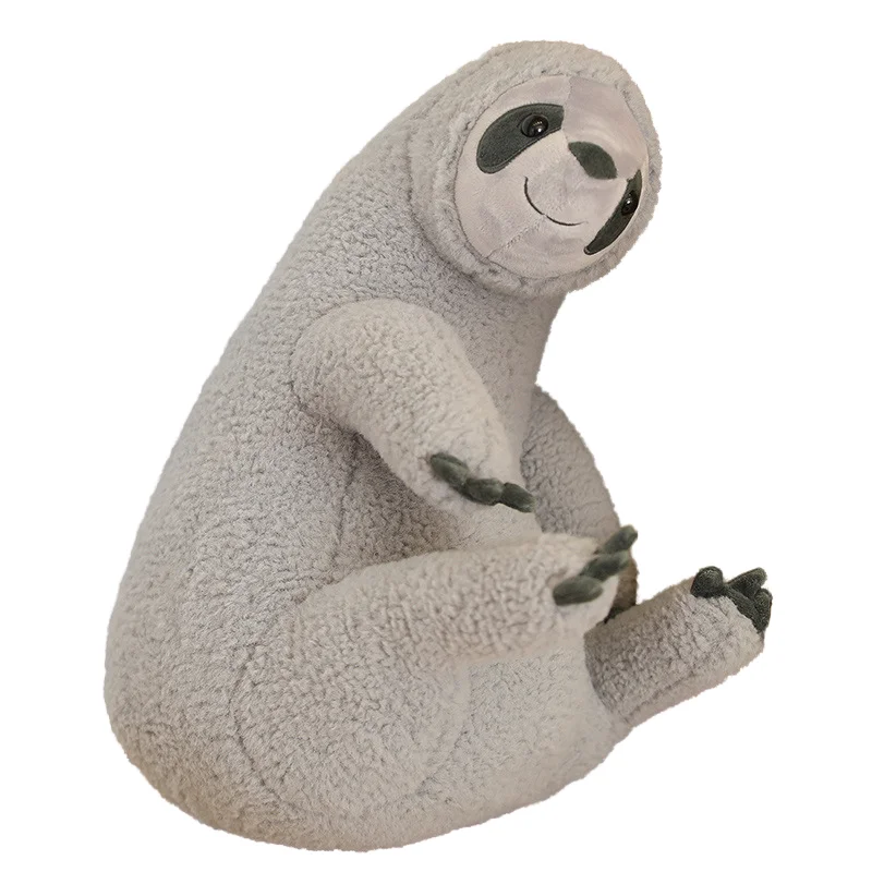 Kinqee En71 Cute Brown Sloth Stuffed Animal Toy Custom Logo Kawaii Soft Sleeping Travel Plush Pillow