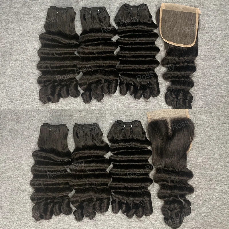 New ocean wave hair extensions raw vietnamese hair unprocessed curly bundles human hair with closure in wholesale price