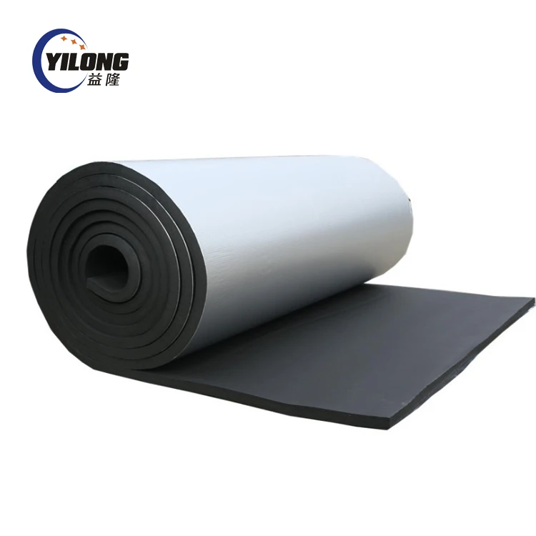 aerofoam self adhesive aluminum foil closed cell  nbr rubber foam thermal insulation aislante termico adhesivo