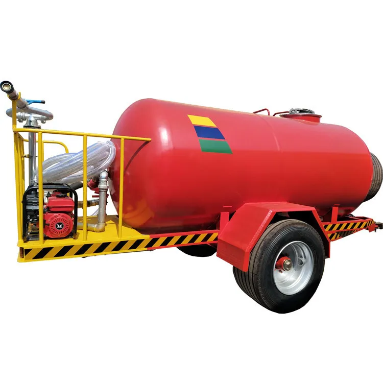 With gasoline water pump capacity 5000L fire fighting water tanker trailer