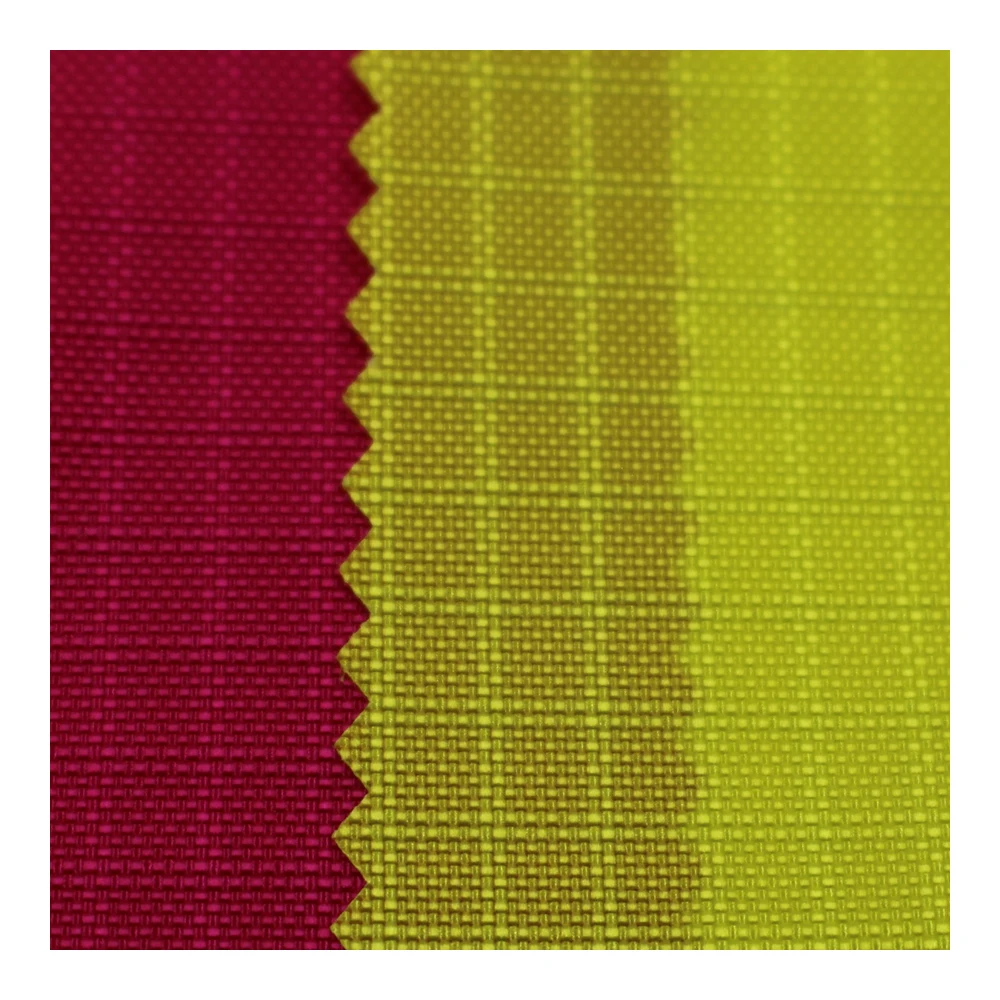 420D double line 0.7cm ripstop nylon fabric with pu coated