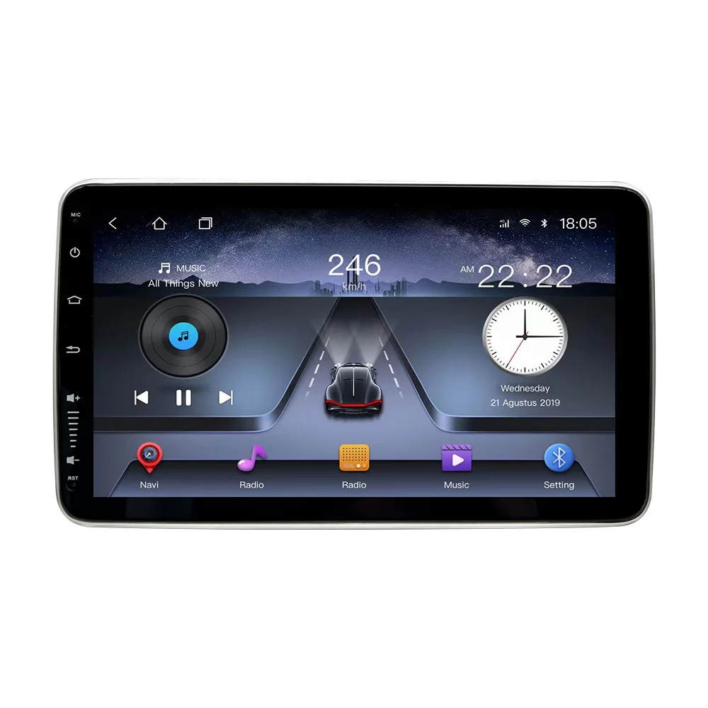 Автомобильный поворотный экран 9/10 дюймов 1din Android 14 GPS стерео радио навигационная система аудио автомобильная электроника видео