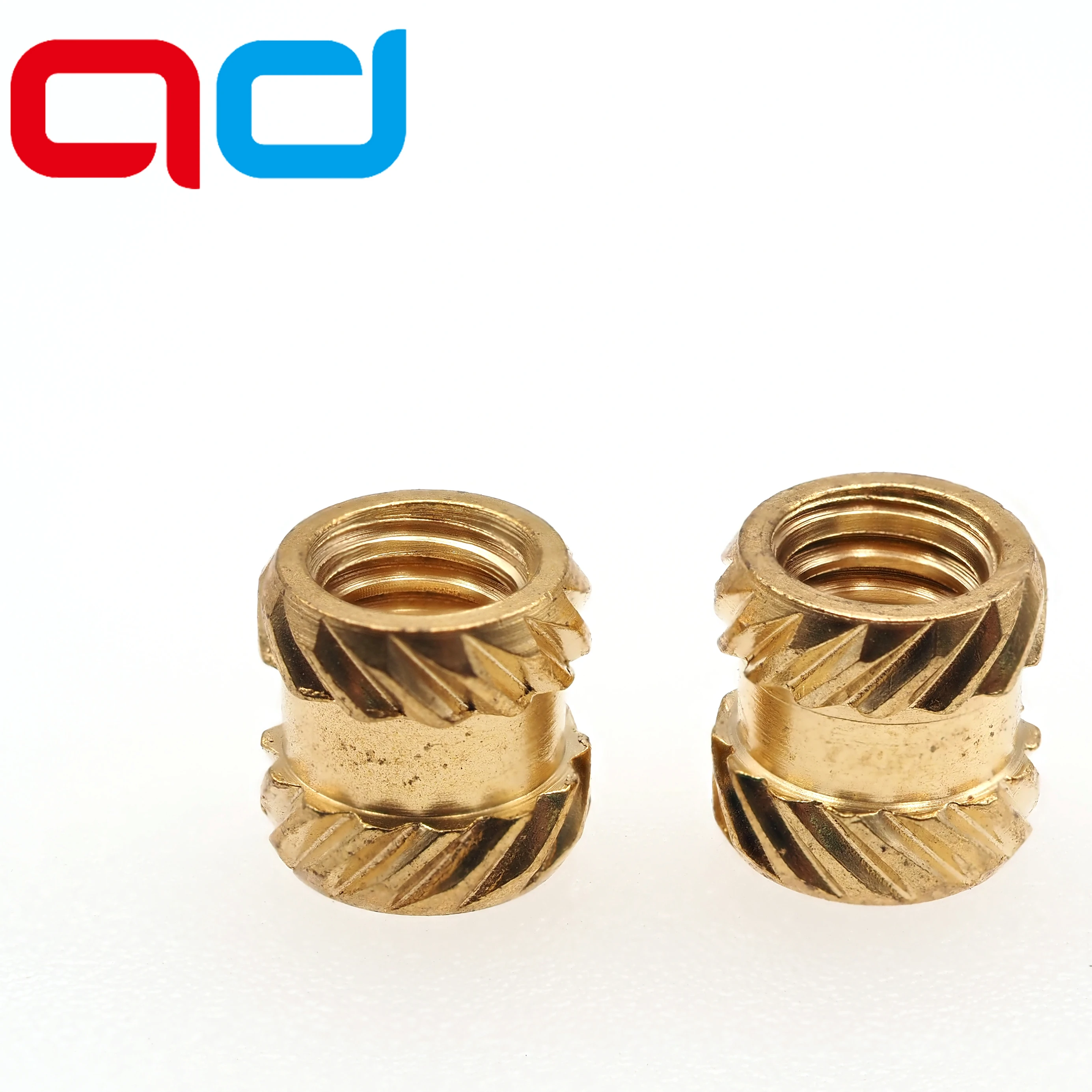 Non-Standard Twill Inch American Screw Nut Embedded Knurled Hot Melt Injection Copper M4 Brass Nuts for Lathe Processing