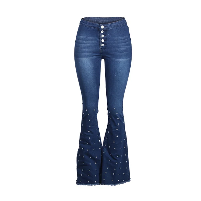 
Wholesale Women Jean Pants Ladies Cotton Denim Pant Lady Flare Jeans 