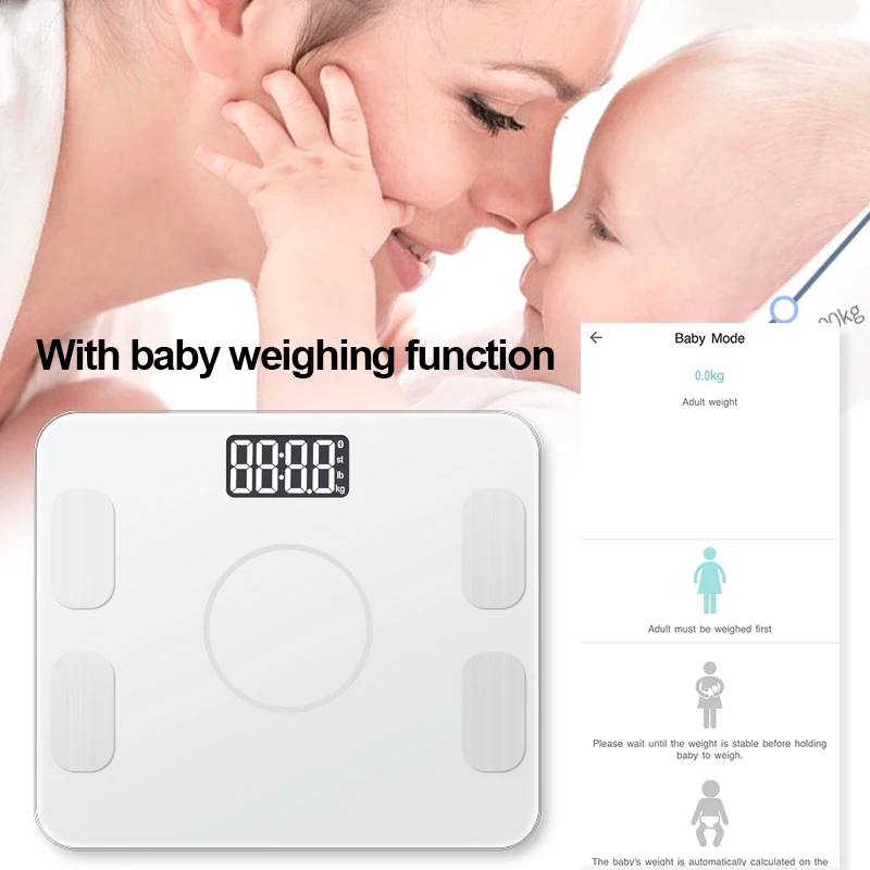Scale Digital Weight and Body Fat Smart Bathroom Scale smart for Weight Loss 400lbs with Tempered Glass Platform
