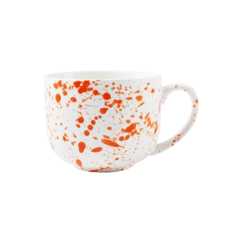 Custom Splatter Paint Speckled Coffee Mug Porcelain Splash Ink 15oz Nordic Ceramic Cup for Gift