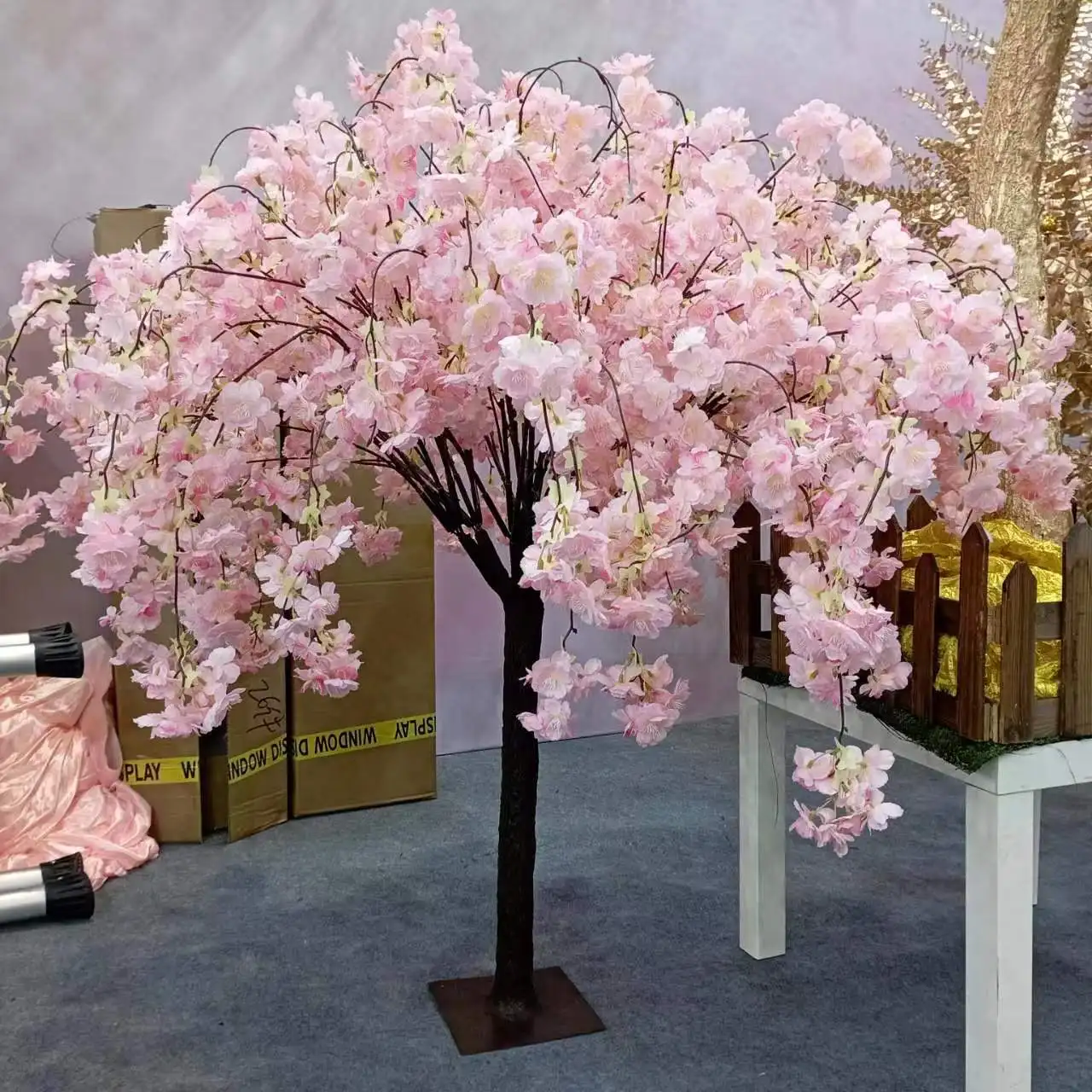 Hot Sale 1.25 Meters Artificial Cherry Blossom Tree Removable Cherry Blossom Branch For Wedding Scene Layout Table Decoration