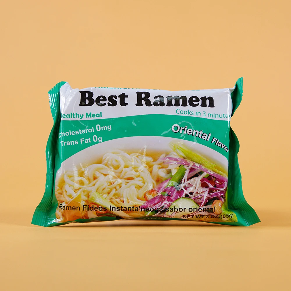 Chinese Factory Manufacturing Ramen Noodle Halal Fast Food Beef Flavor Fried Bag Packing Instant Noodles