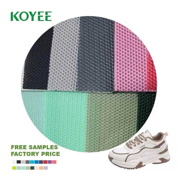 KOYEE Polyester 3d Air Mesh Fabric For Shoe, Cheap Air Mesh 3d Black Sandwich Mesh Fabric Sneakers