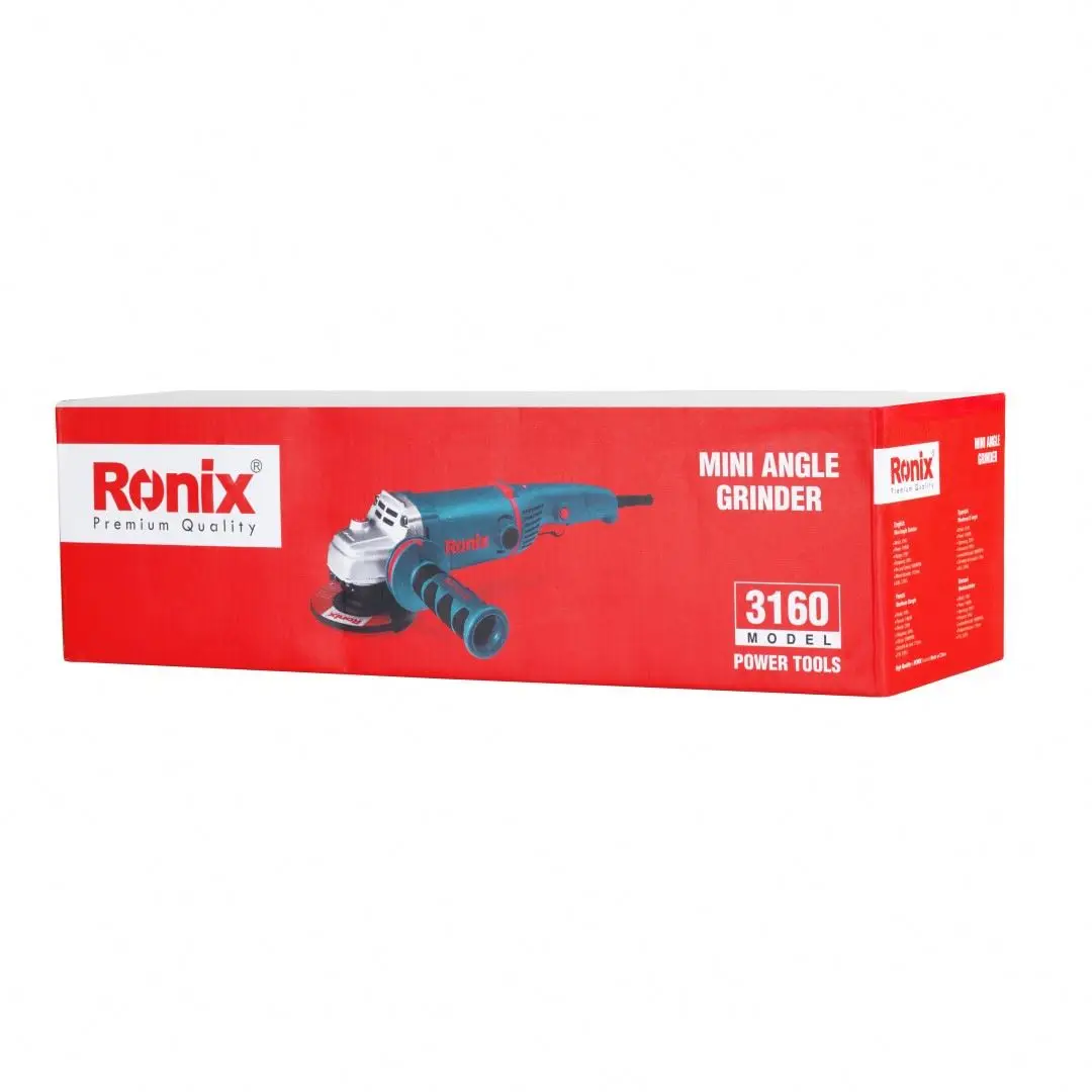 3160 модель Ronix 100 мм/115 мм/125 мм/180 мм/230 мм 4 дюйма 4-1/2 5 дюймов 1400 Вт Электрические угловые шлифовальные машины из Китая