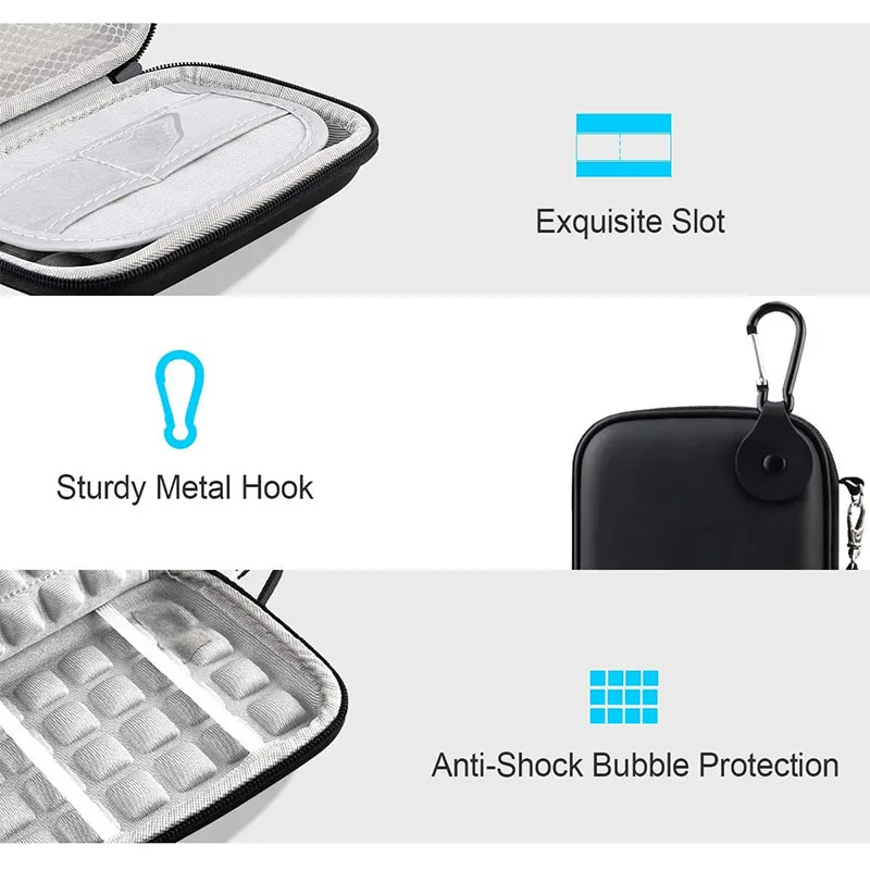 Eco-friendly PU leather waterproof power bank carry case EVA travel case for power charger storage box for electronics