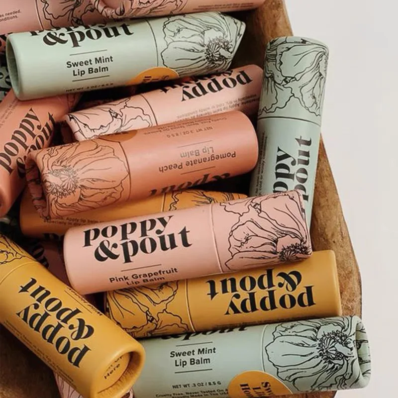 Novelty can be customized window cardboard box sliding paper tube Cosmetics Food Bio-environmental lipstick packaging