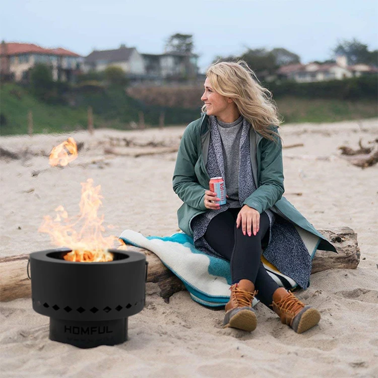 Outdoor Camping Portable Fire Pit Wood Burning Smokeless Fire Pit With Carrying Bag