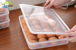 Оптовая продажа, большой прямоугольный 24 яичный лоток, контейнер для хранения, холодильник, пластиковый контейнер для яиц