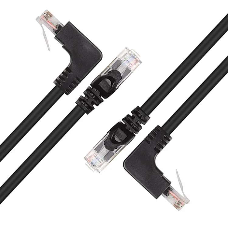 OEM UTP STP 90 градусов правый левый угол Cat5 Cat5e Cat6 Cat7 RJ45 расширение сети Lan патч Ethernet кабель