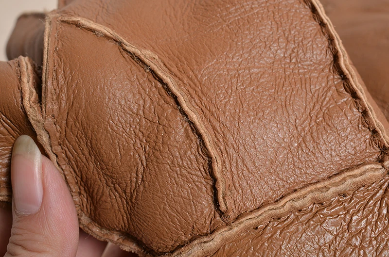 Real Fur Sheepskin For Man Leather Style Warm Mittens