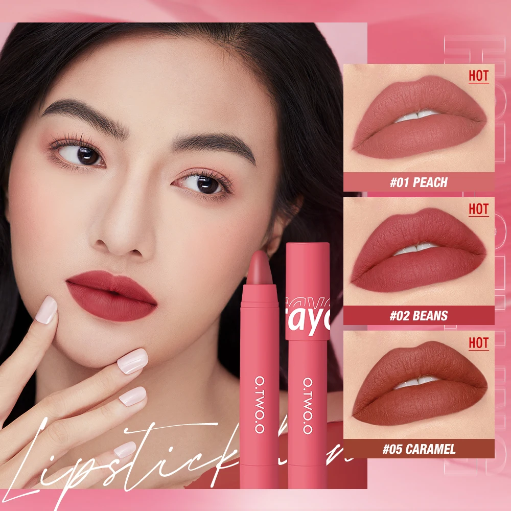 O.TWO.O New Arrival 6 Colors Velvet Matte Lipsticks Pen Cosmetic Waterproof Long Lasting Red Lip Stick Makeup Lip Tint Pen