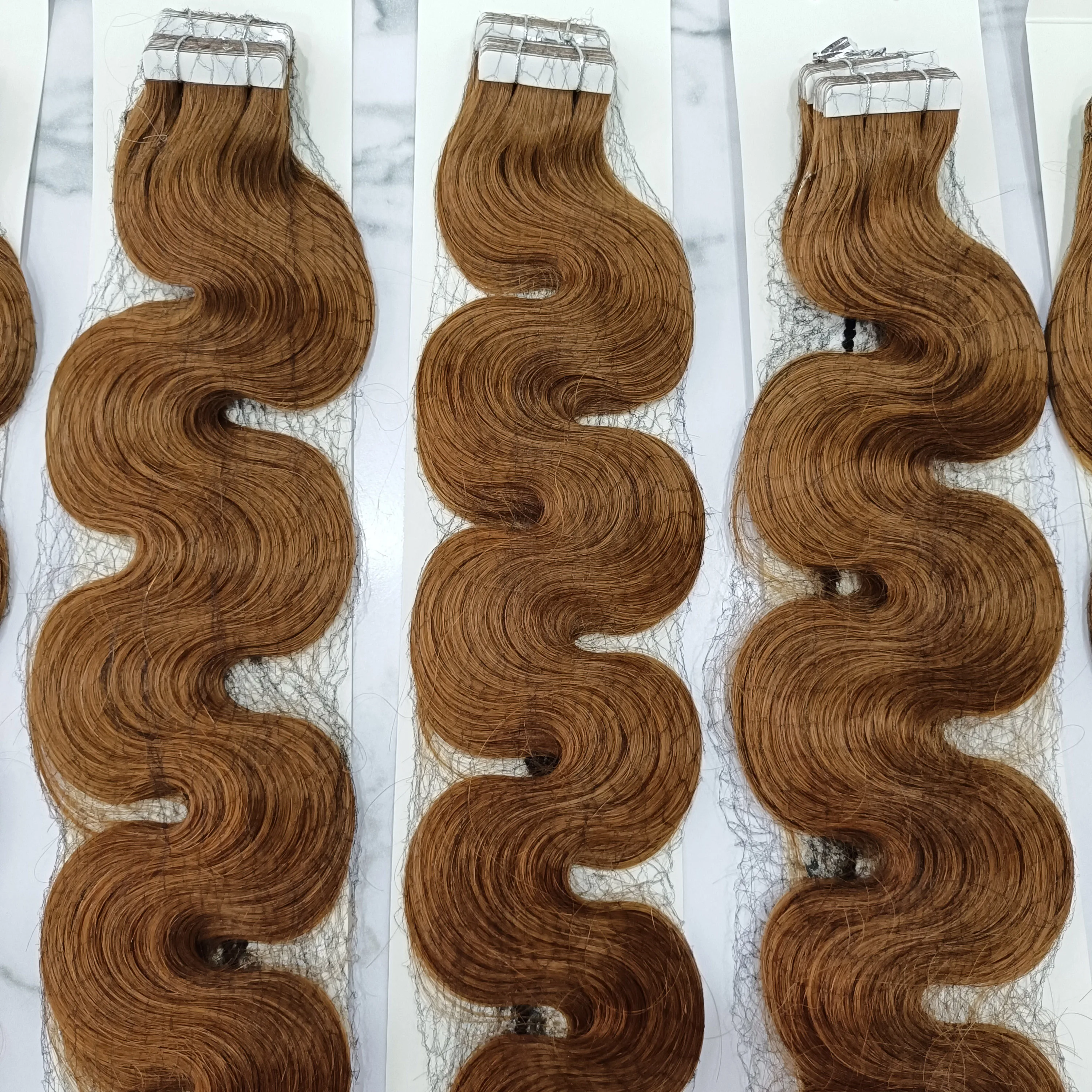 Wholesale Double Drawn Natural Hair Loose Body Wave 100 Human Remy Tape Ins Hair Extensions Tape In Hair