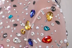 Sexy Bodycon elegant casual dresses evening long sleeves Feather cuff crystal cocktail evening dresses for ladies