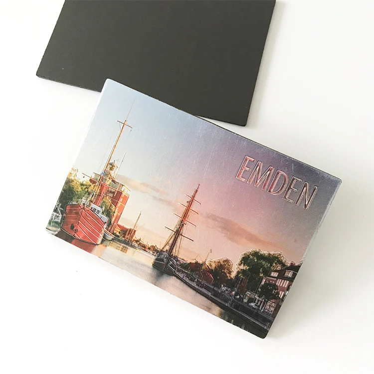 Customized Aluminum Foil Creative Souvenir Fridge Magnet Embossed Refrigerator Sticker