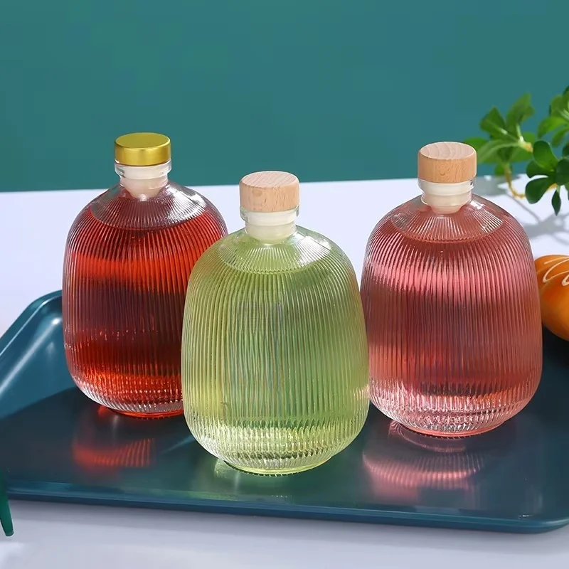 Прозрачная стеклянная бутылка для напитков 375 мл