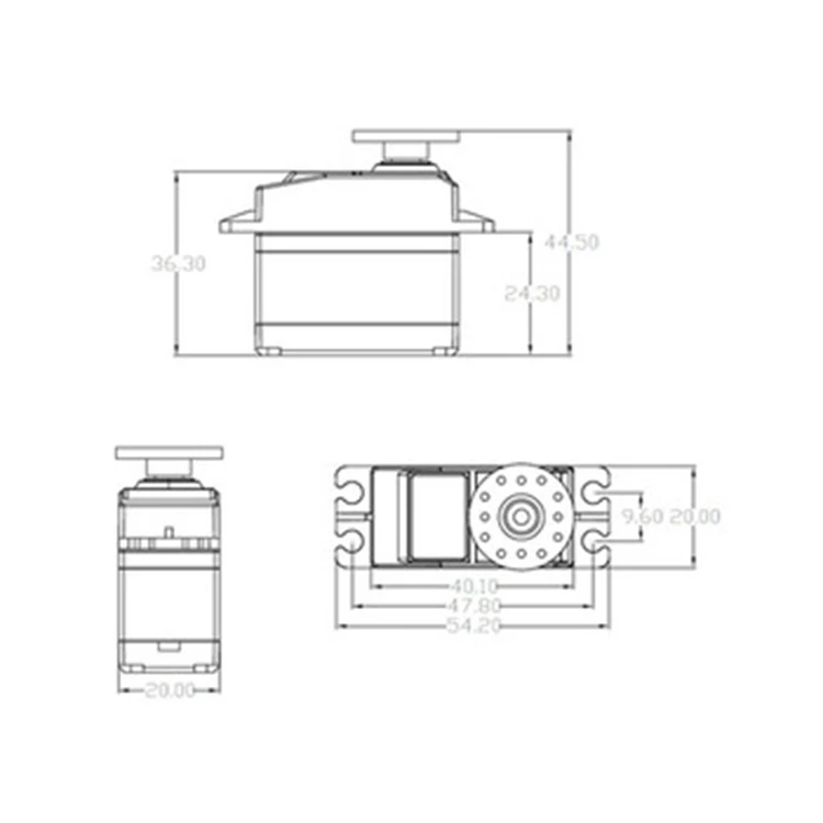 K-power 6.5kg Torque Analog Servo Aluminum Alloy Mid Case- Standard RC Metal Gear Servo Motor MM0600