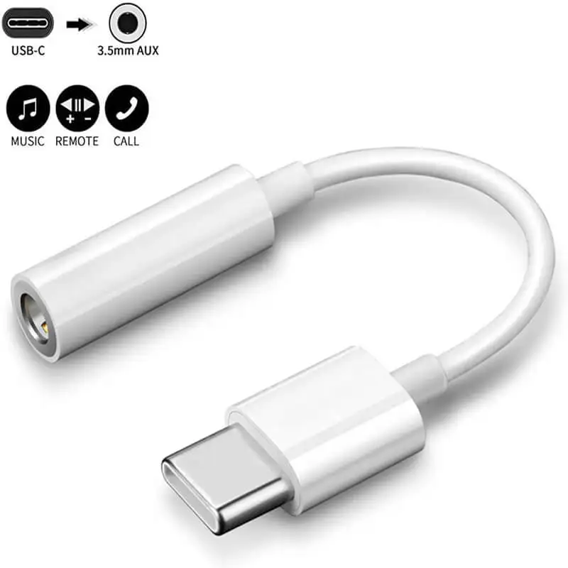 FARSINCE USB Type C to 3.5mm AUX headphone jack adapter C type USB DC to 3.5 earphone jack audio cable adapter
