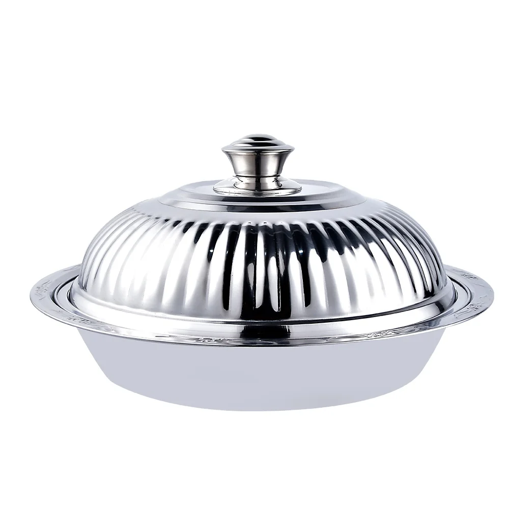 Stainless steel embossing flower candy bowl with cover copper and silver