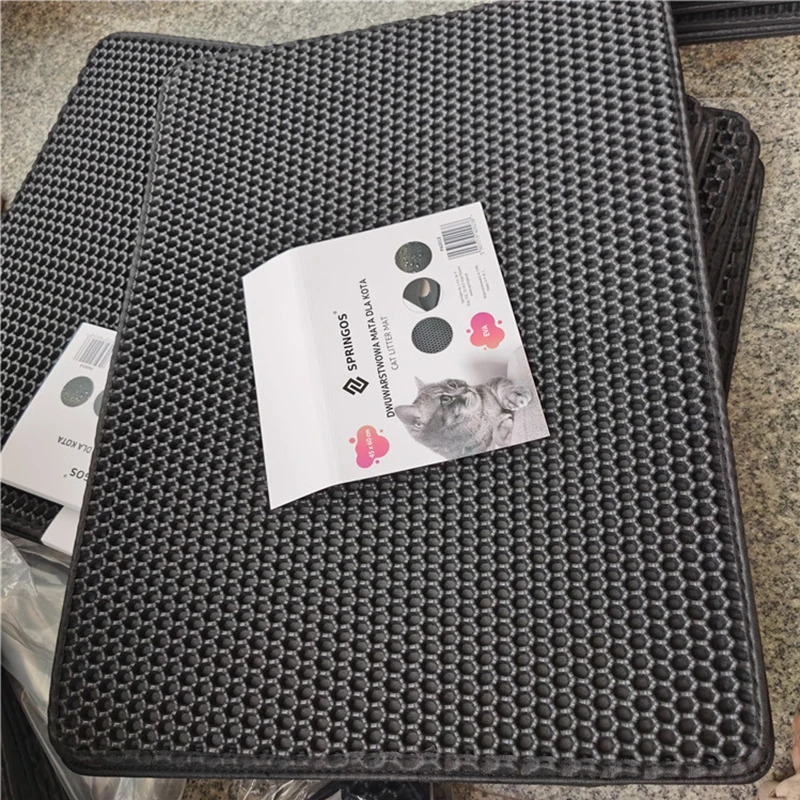 Honeycomb Double-Layer Design Waterproof Urine Proof Cat Box Mat Kitty Litter Mat Litter Trapper Carpet