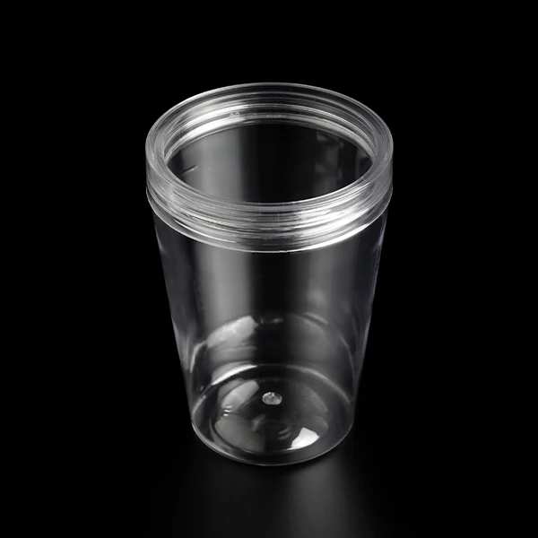 Food grade 390ml custom 12oz 500ml clear jar wide mouth peanuts containers plastic pet jar with aluminum/plastic lid