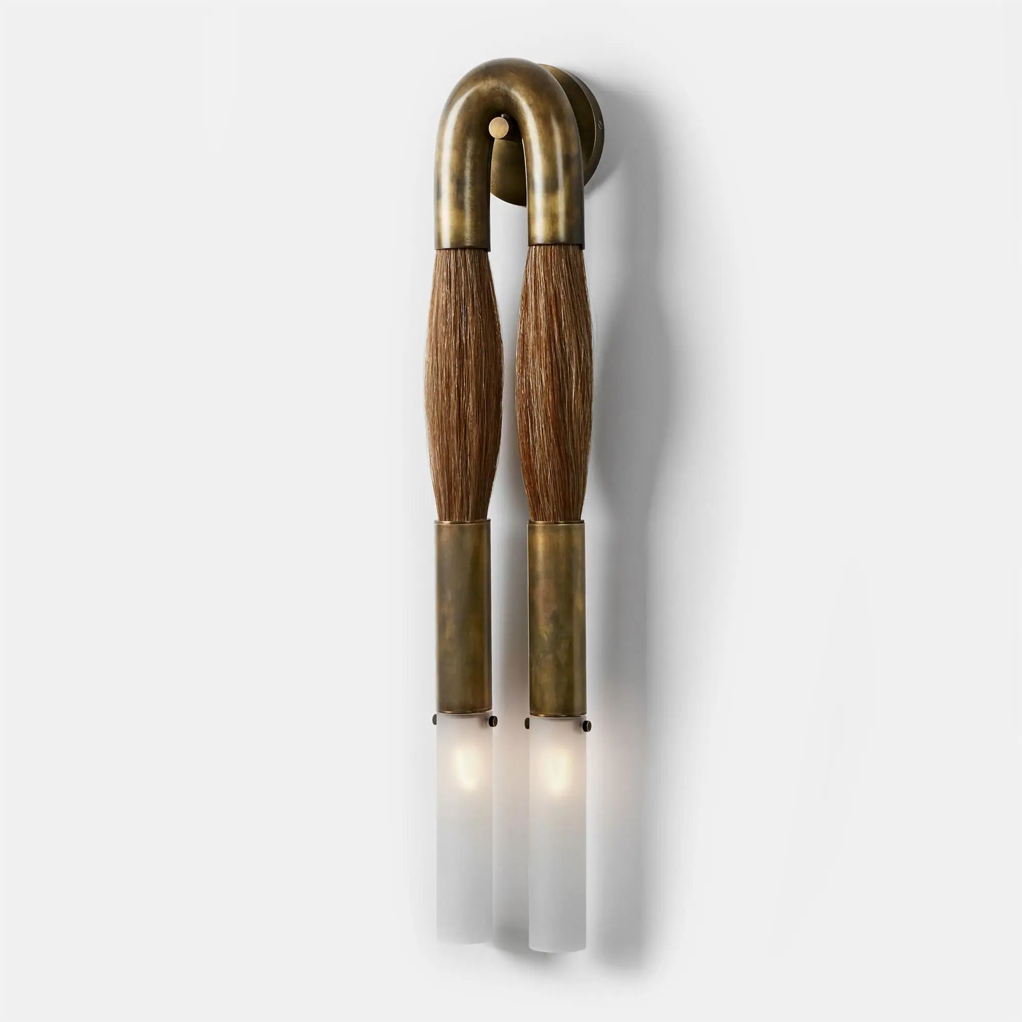 APPARATUS Custom design modern natural real horsehair solid brass wall lamp hotel bedroom bed corridor background sconce