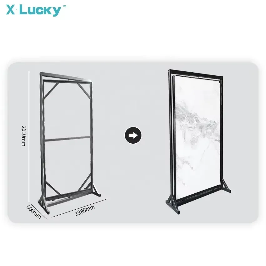 Hot Selling Floor Stand Displays Metal Ceramic Marble Quartz Granite Exhibition Tile Sample Stand Showroom Stone Display Rack