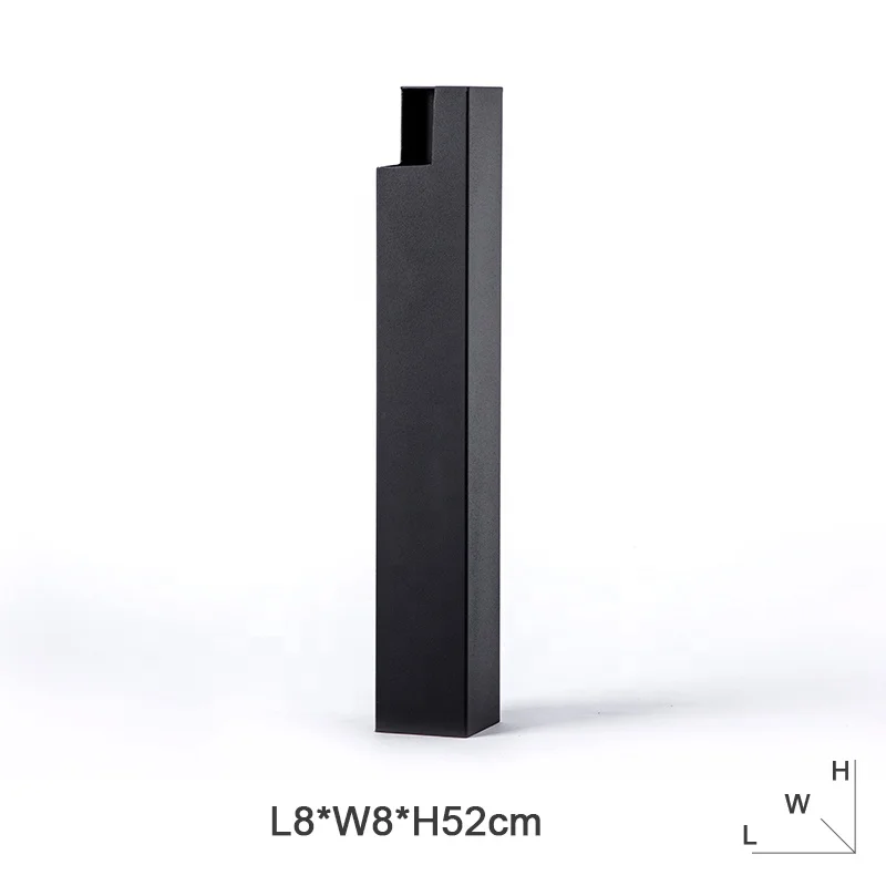 Modern Art Table Desktop House Decorative Geometric Rectangle Matte Metal Black Vase for Other Home Decor