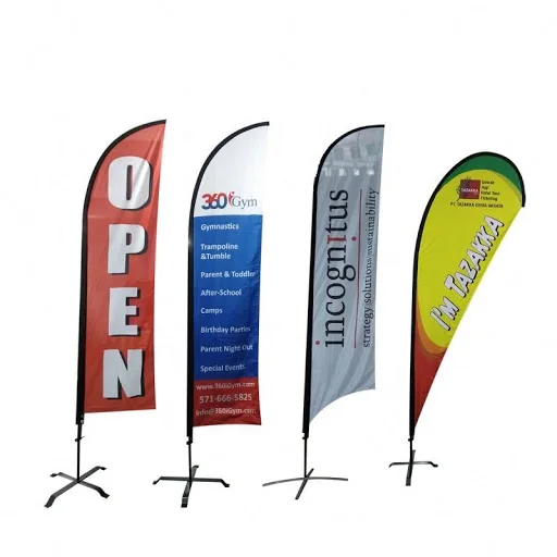 4.5m Height Flag Pole with 110gsm Polyester Single Sided Printing Feather Fags