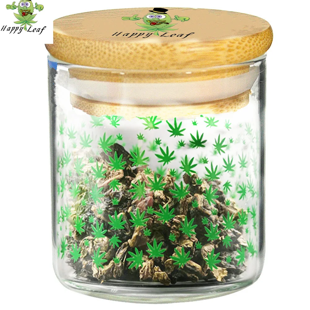 200ML Glass sealed jar / tobacco storage / Bottles Jar Vacuum Glass Storage Jar With wood Cover Jars Seal Lids  Storage Seal