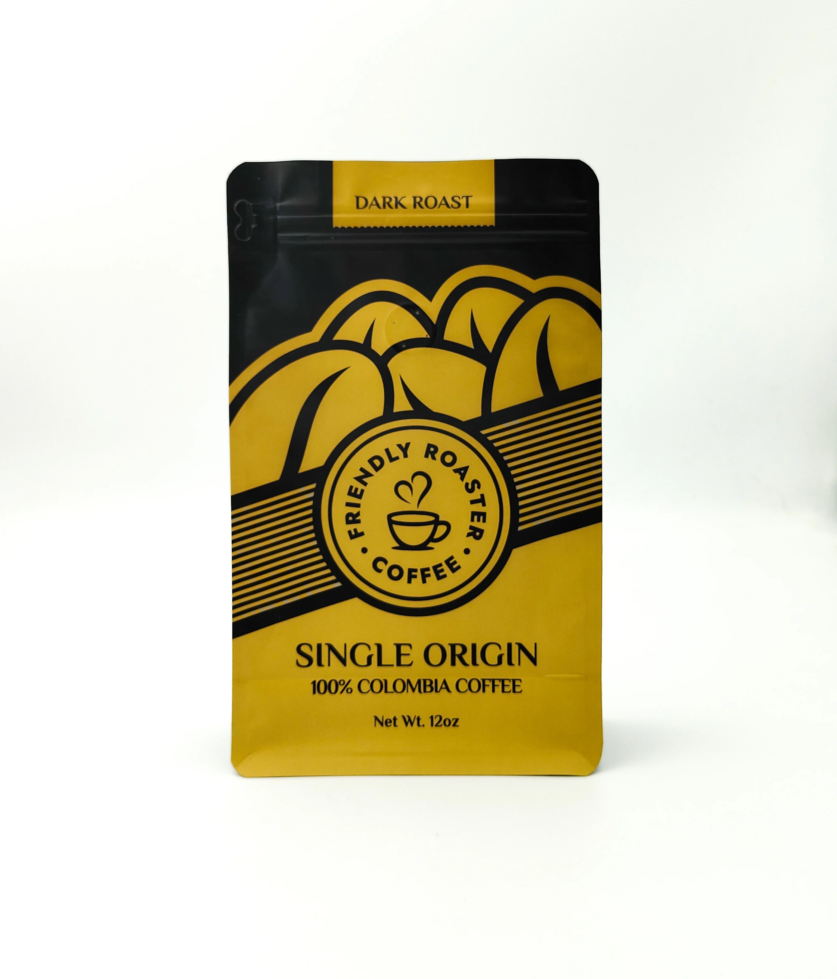 12oz 340g custom printed coffee bean powder block bottom plastic packaging ziplock pouch bag with valve