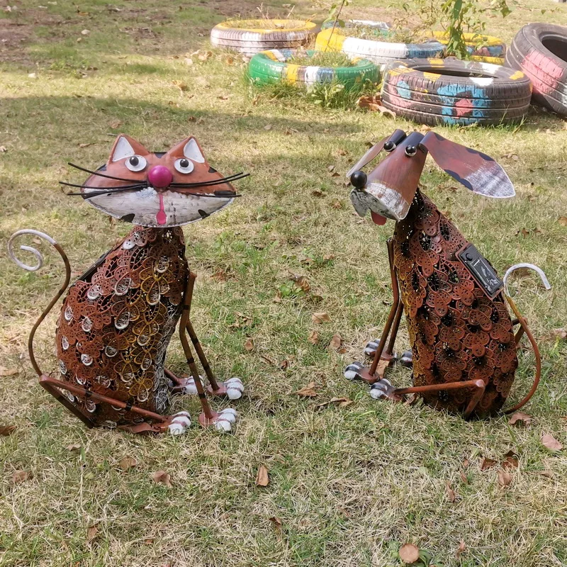LED metal decoration Garden Dog Solar Light