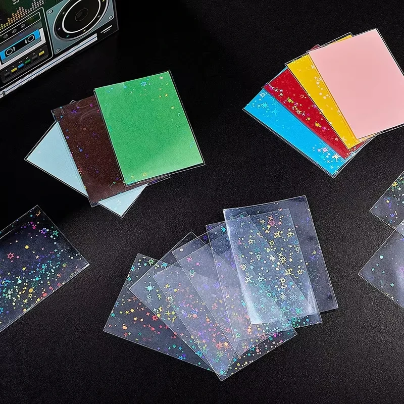 Hot Selling Broken Glass Cards Sleeves Transparent Laser Clear Sleeves for Kpop Idol Photo Protector Trading Cards Shield Cover