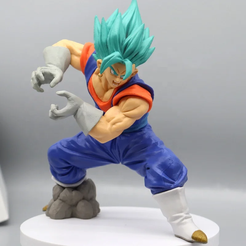 19CM Grag-on Ball Z Anime Figure Gogeta Dark Blue Standing PVC  DBZ Goku Super Saiyan Movie Ver. Vegeta Broly Model Toys Gifts