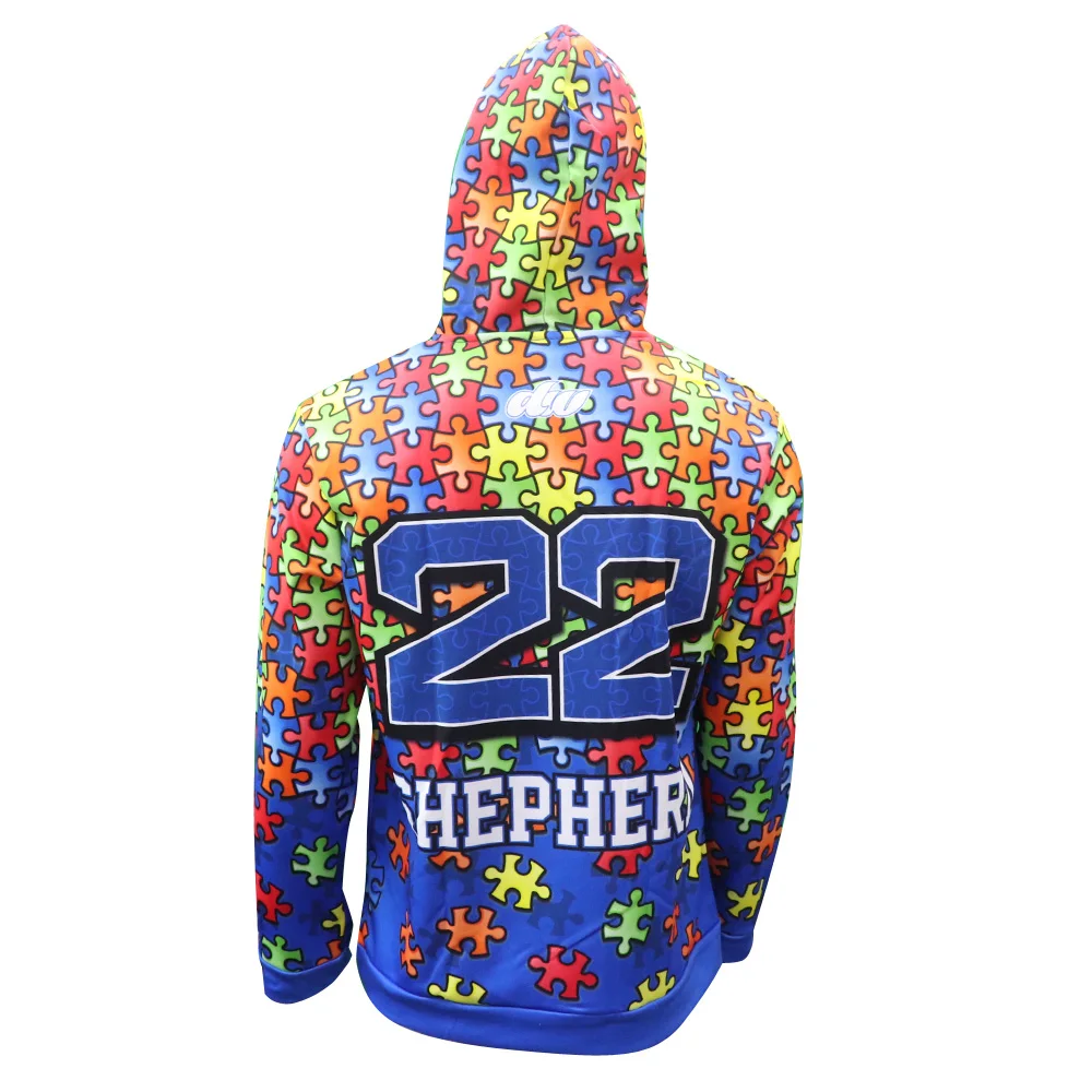 2022 new custom Autism hoodie mens hooded streetwear and sweatshirt printed hooded pullover