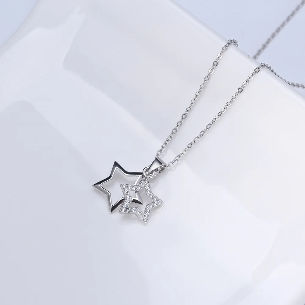 Wholesale Jewelry Minimalist Zircon Personalized Solid 925 Sterling Silver Louisa Secret Heart Necklace Pendant Chain For Women