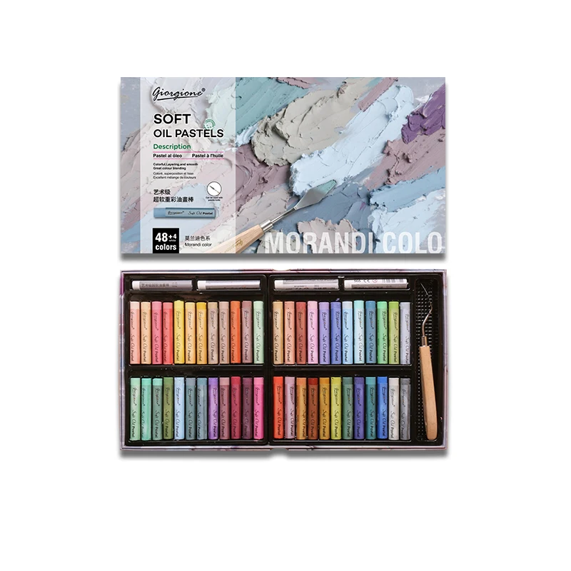 Giorgione Hot Sale 24/36/48 Oil Pastel Morandi Colours Crayon Drawing Non-Toxic Soft Oil Pastel Set Professional Artist Painting