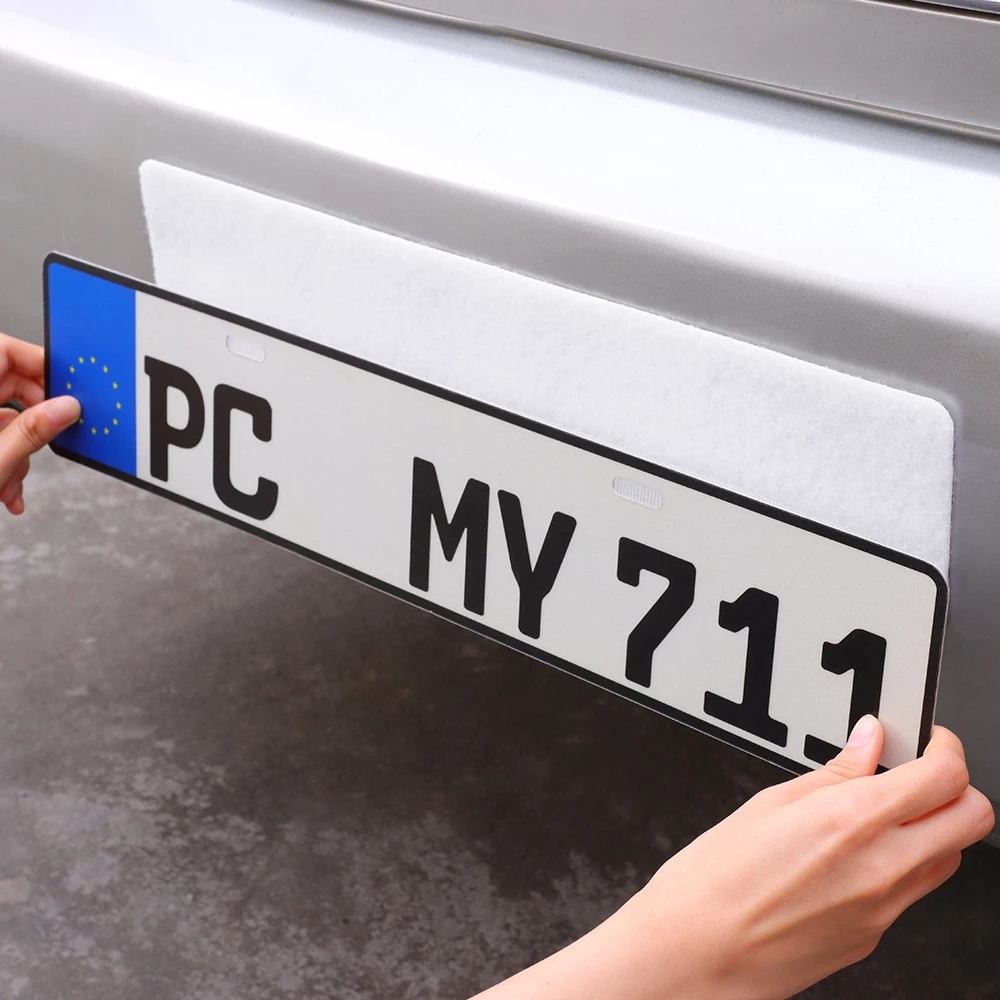 European License Plate Sticker Custom Car Number Plate Holder For Car Hook Loop Fastener