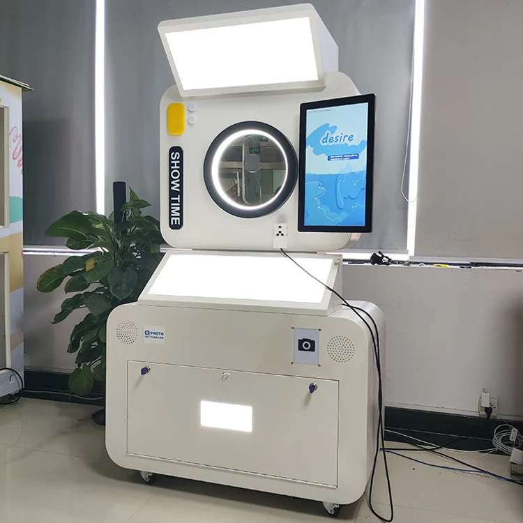 Remotely Controlled Kiosk Photo Booth Commercial Portable Shopping Mall Mirror Instant Photo Booth