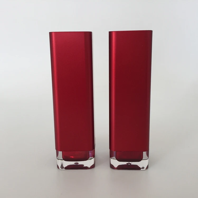 Luxury plastic square shaped lipstick tubes, empty lipstick cases containers for lipstick packing