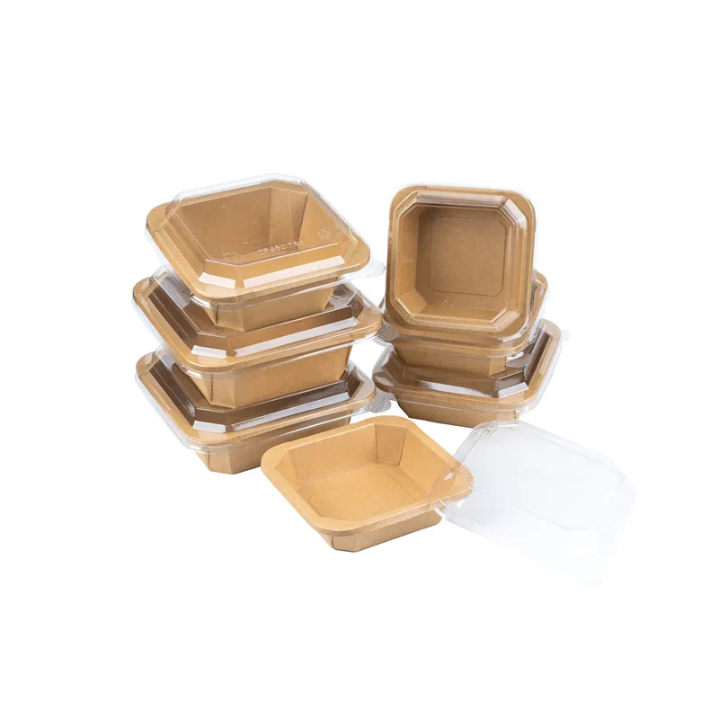 New design Paper Square Octagonal Bowl Fast food lunch box with lid